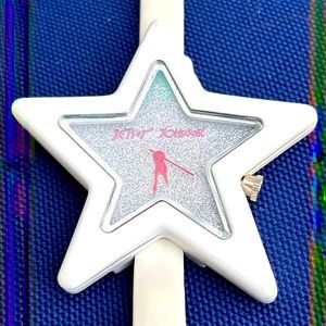 Rare New Betsey Johnson White Silver Glitter Star Watch